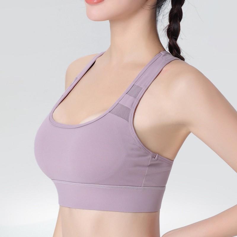 High Impact Support Sports Bra Running Yoga Fitness Women Seamless No Underwire Y Back 3/4 Cup Padded