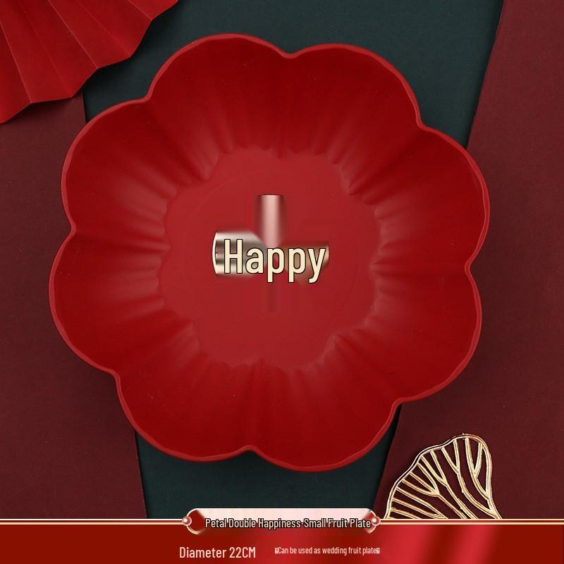 Festive Red Fu Character Candy Dish for Weddings & Housewarmings