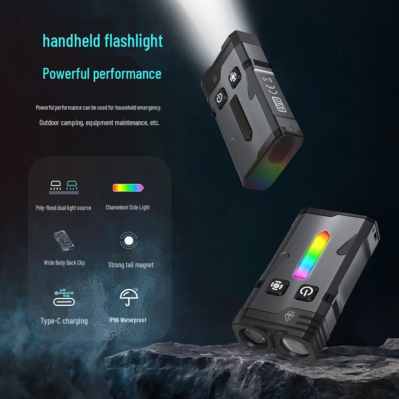 EDC RGB Mini Flashlight: High-Intensity, Long Battery, Quick Charge, Portable Emergency Keychain Light