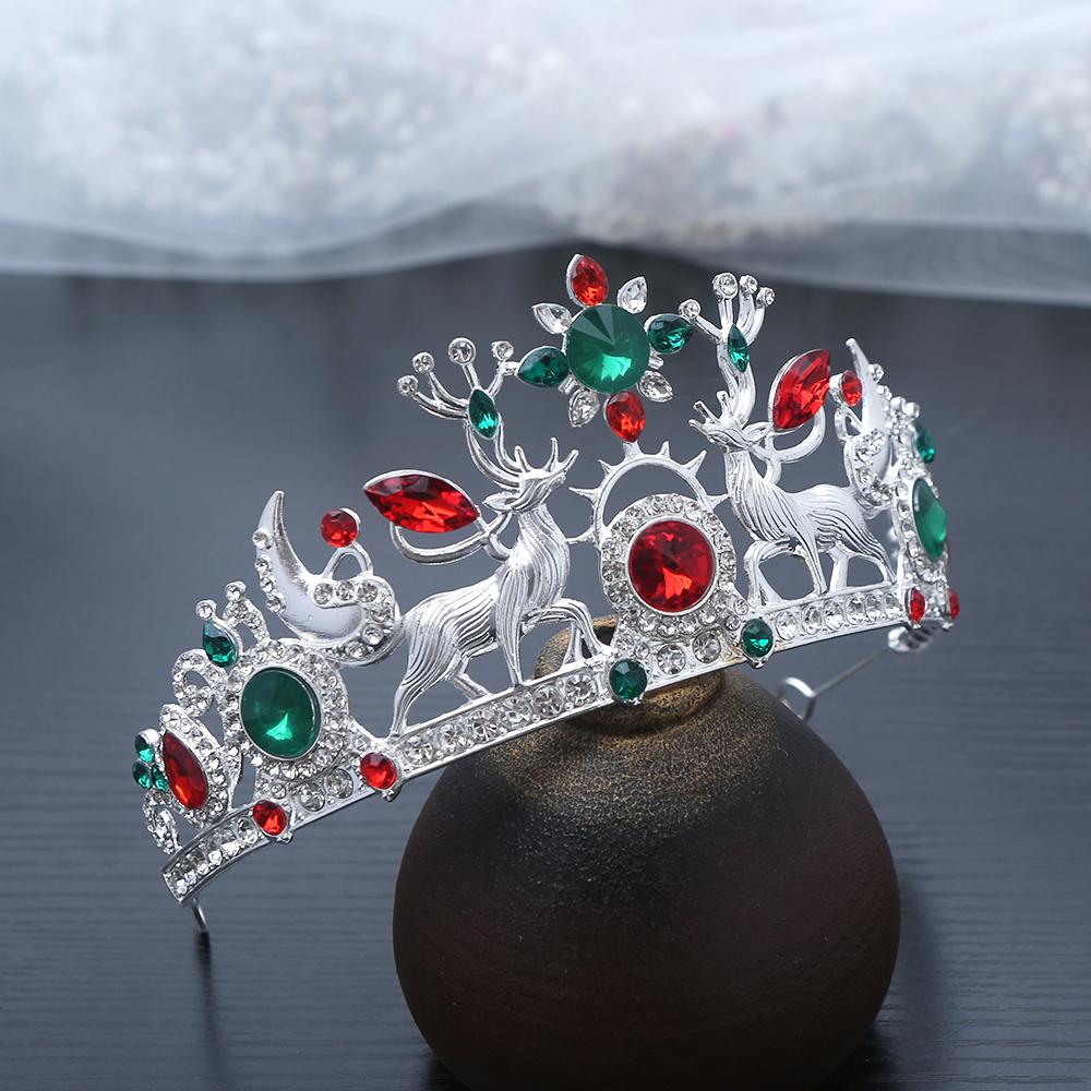 1pc Fashion Christmas Tiara with Snowflakes Gemstones Hair Crown Intricate Festive Design Perfect for Holiday Parties Cosplay