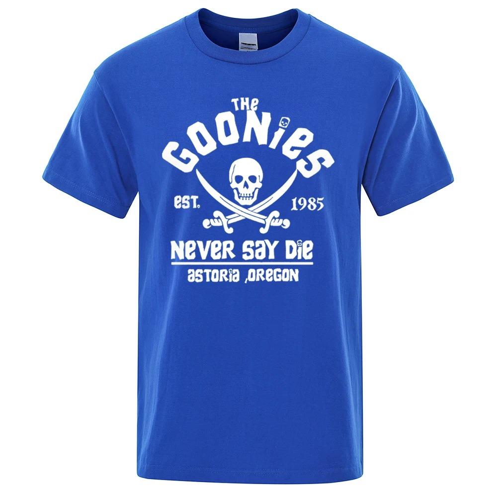 Men Oregon Pirate Flag Never Say Die Astoria Casual Tee Shirt Cotton Breathable Short Sleeve Brand Tops