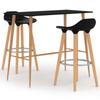 Day and Night - Day and Night High Table and Bar Stools Set 3 Pieces Black