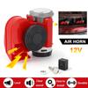 12V 115dB Car Air Horn Red Compact Dual Tone Electric Pump Loud Siren Vehicle for Car Motorcycle Truck Bicycle