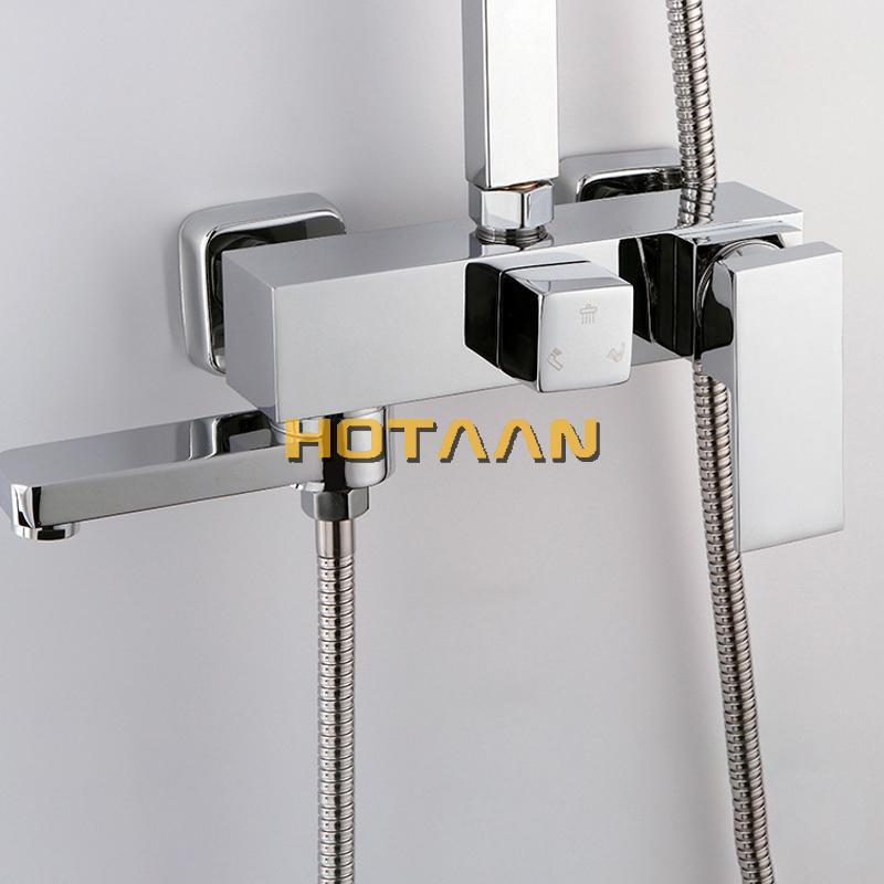 Black and Chrome Bathroom Mixer Bath Tub Copper Mixing Control Valve Wall Mounted Shower Faucet Concealed Faucet