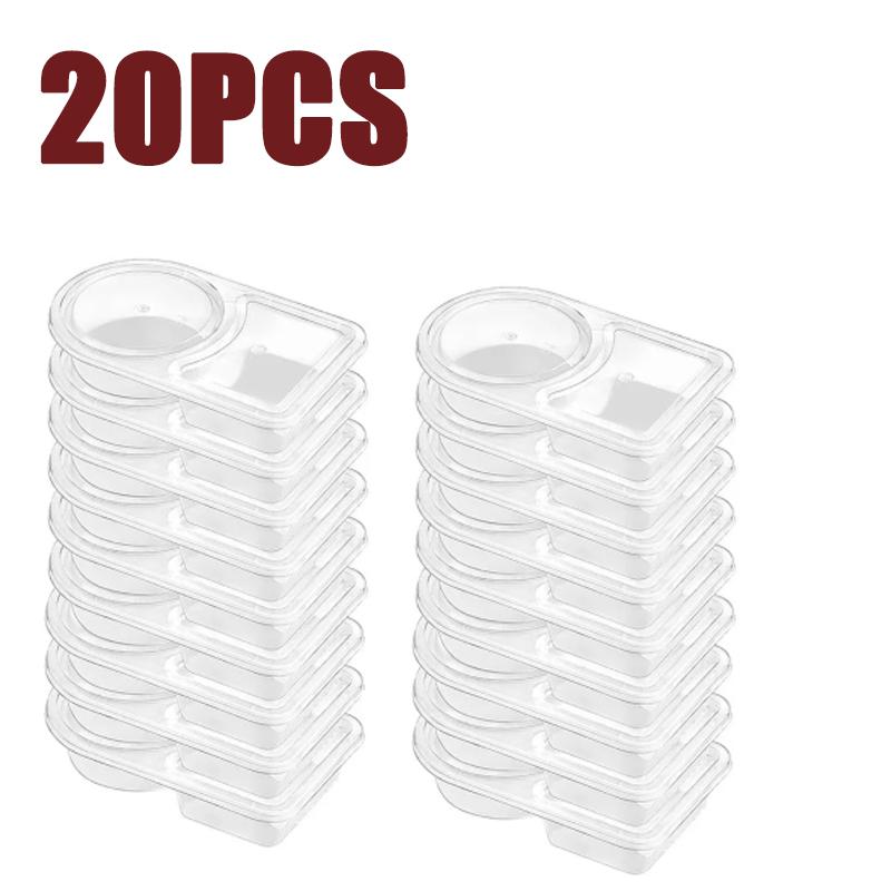 10-30PC Double Compartment Condiment Plastic Containers Disposable Snack Containers Box With Lid Multifunctional Snack Container