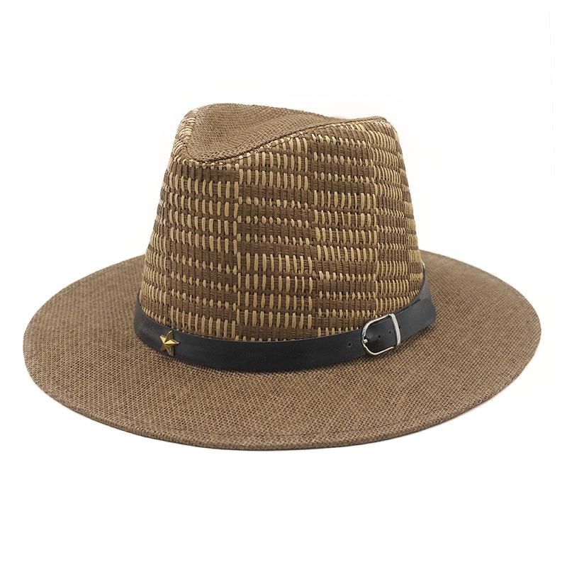 Hat Women'S Straw Hat Big Head Circumference Summer Vacation Hollow Cowboy Hat Spring Sun Protection Visor Men'S