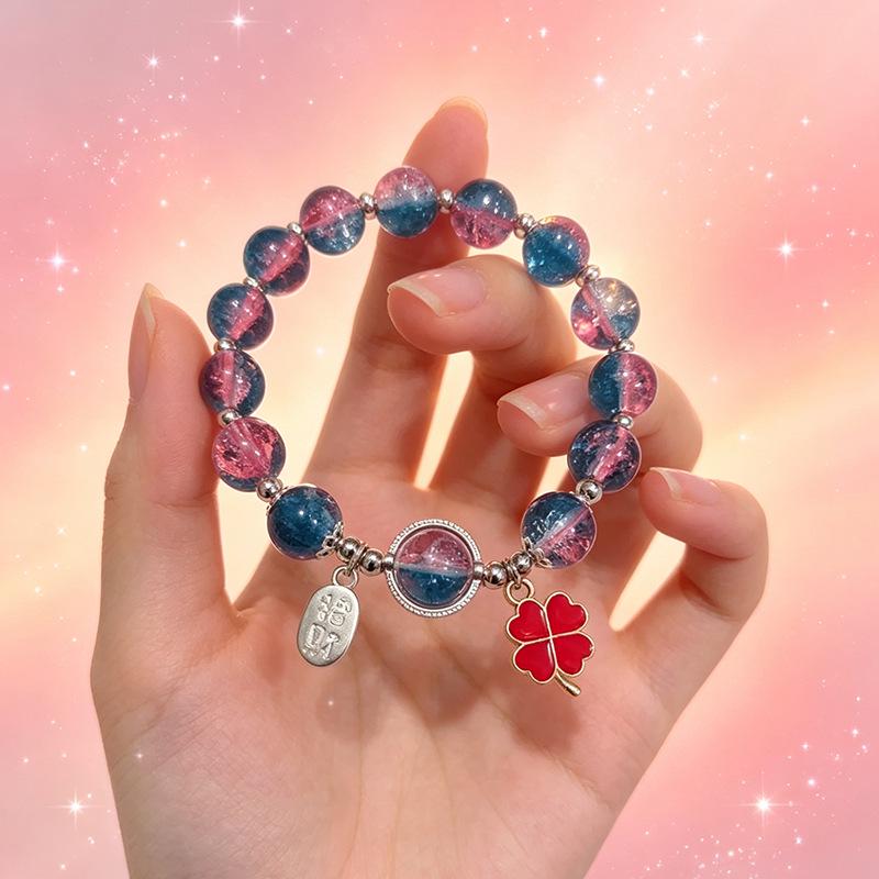 Summer Special Two-Tone Glass Beads Floral Bracelet – Luxurious & Soft Design for Women and Students