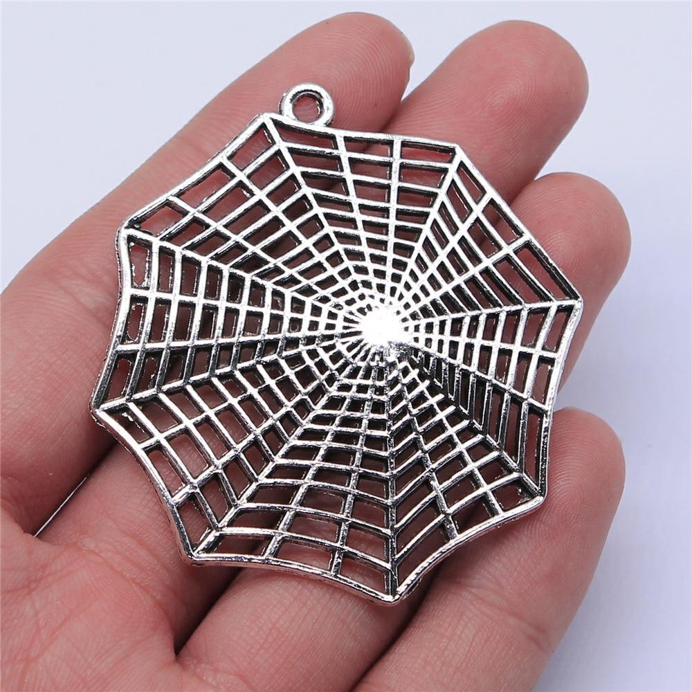 2pcs Big Spider Web Pendant Charms For Halloween Jewelry Making Halloween Decoration Handmade Craft Accessories