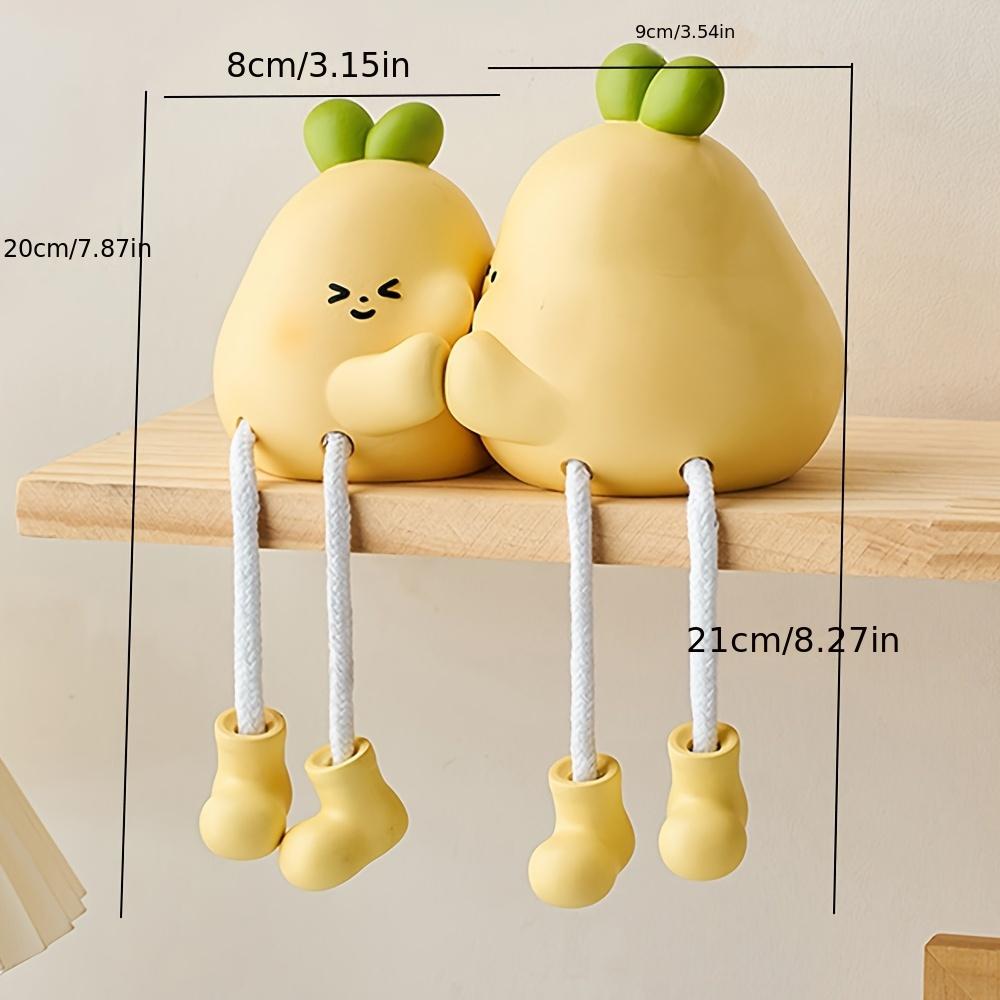 2pcs Cute Cartoon Resin Figurines with Hanging Legs, Decorative Collectible Statues, with Indoor Display for Various Room Types, Ideal Birthday Gift