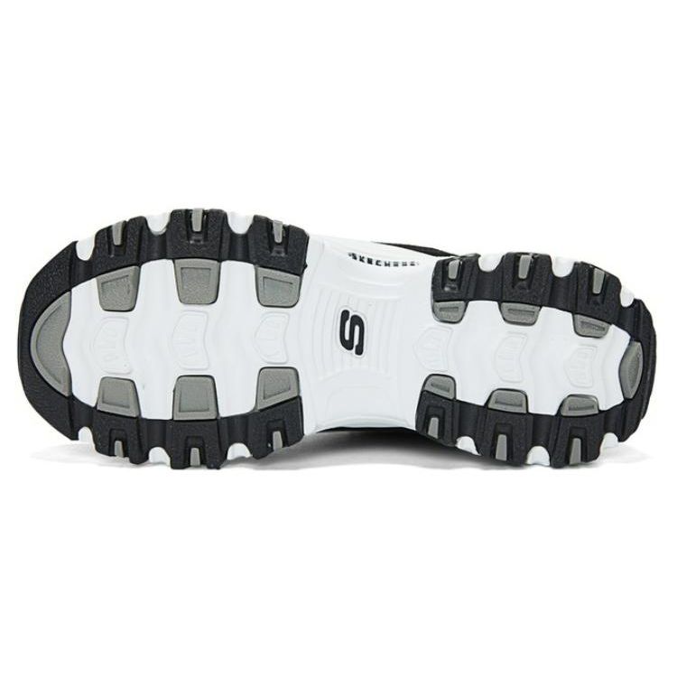Skechers DLites Casual Comfortable Low-Top Dad Shoes Women Sneakers Black White 11936-BKW