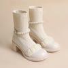 Neu Damen Stiefeletten Perle Elastisch Damen Kurze Schuhe Hohe Qualität Bequem und Elegant Stiefeletten Designer Luxus Sale Pu