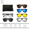 23XXA Gather 6PCS Magnetic Polarized Clip On Sunglasses Women Men Plastic Frame for Night Driving Sunglasses UV400