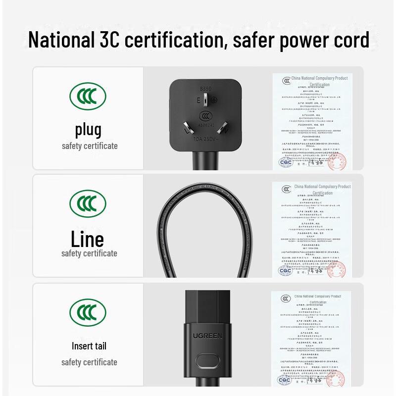 Greenlink 3-Core 3-Hole Power Cord for Rice Cooker and Desktop Devices, 1.5m