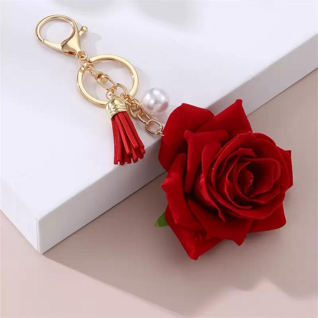 Multi- Rose Tassel Pearl Pendant , Fashionable and Elegant Bag Decor Accessories, Car , Gifts for Girls Bag Charm
