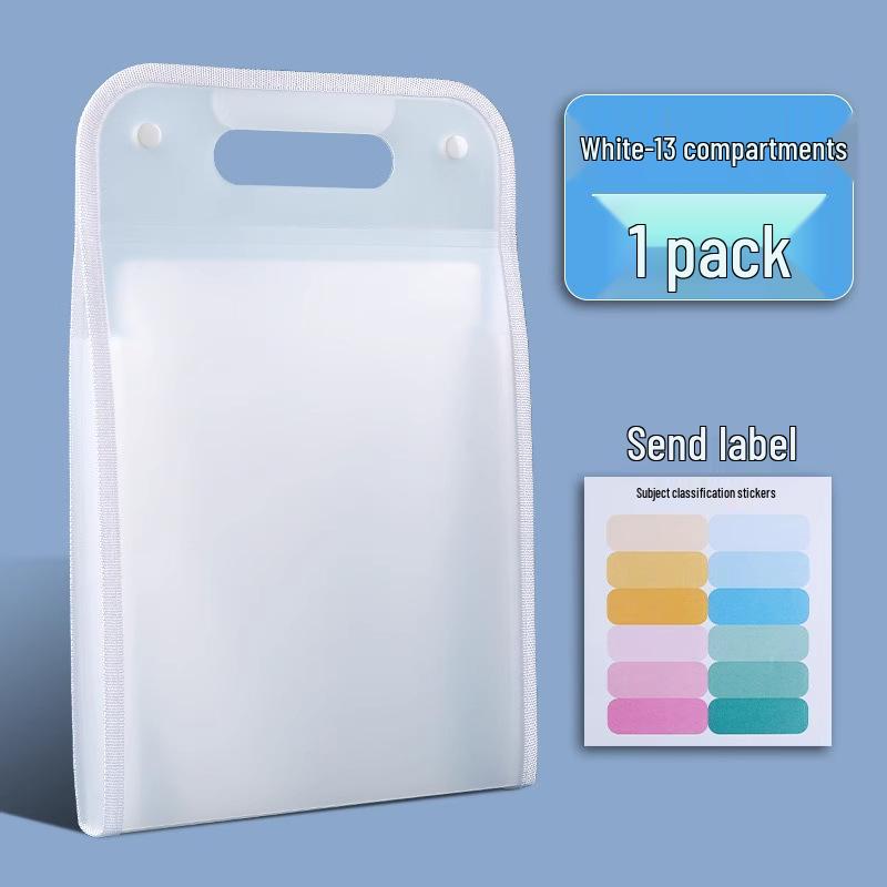

Portable Vertical Accordion Bag, Multi-layer Storage Organizer, Large-Capacity Document Holder for Students белый