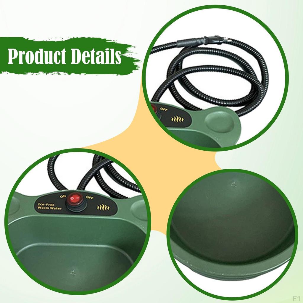 Heated Water Bowl for Dogs Cats Thermal Dish Multifunctional Outdoor Pet Heating Waterer