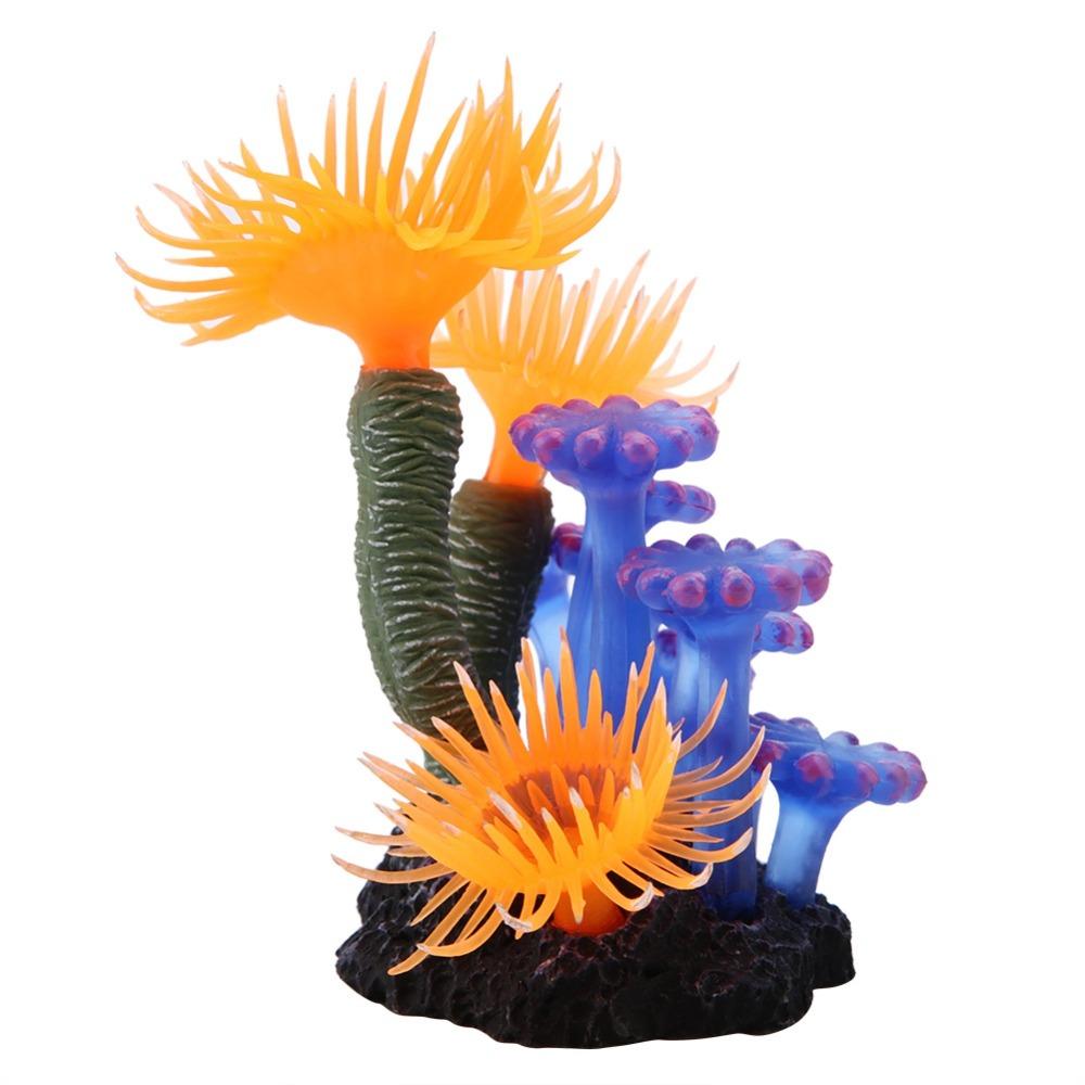 Silicone Fish Tank Ornament Colorful Sea Anemone Artificial Coral  Underwater Environment