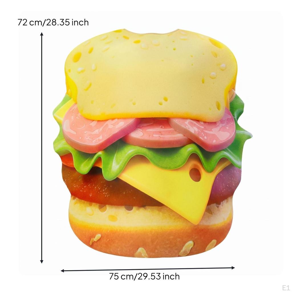 Hamburger Costume Padded Burger Unfastened Arm Openings for Party
