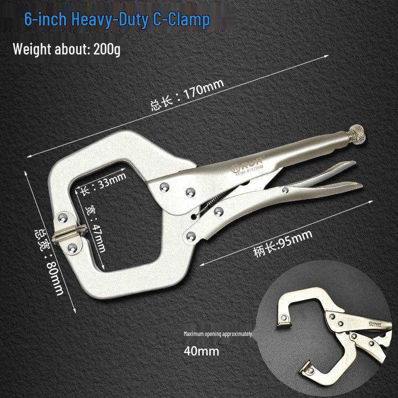 German Industrial High-Leverage Pliers & Heavy-Duty C-Clamp for Wood