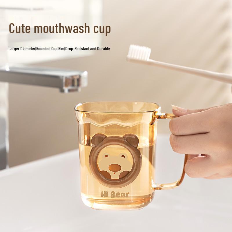 Mouthwash & Toothbrush Holder Couple Set - Transparent Tooth Mug