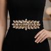 Large-Grain Crystal Stretch Waist Belt Rhinestone Waist Cincher Elastic Waist Belt  Wedding