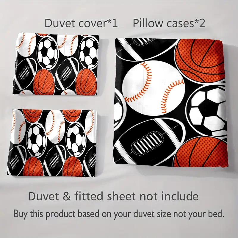 Sports ball pattern. Bedding Duvet cover sets Duvet covers Pillowcases gifts (1 * Duvet Cover 2 * Pillowcases, without duvet insert)