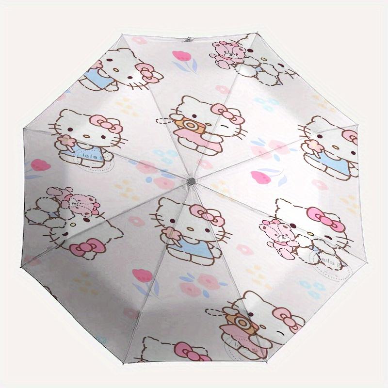 Hello Kitty,Floral Automatic Umbrella-Foldable, Durable 8-Bone Design, Compact and Stylish, Great for Camping, Halloween, Christmas, Mother'