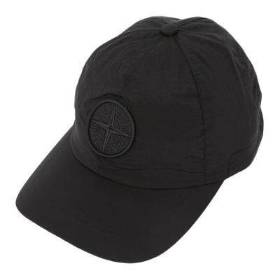 STONE ISLAND Cappellino da Baseball in Nylon con Logo da Uomo Cappellini Nero L1S1591000-11S0076-V0029