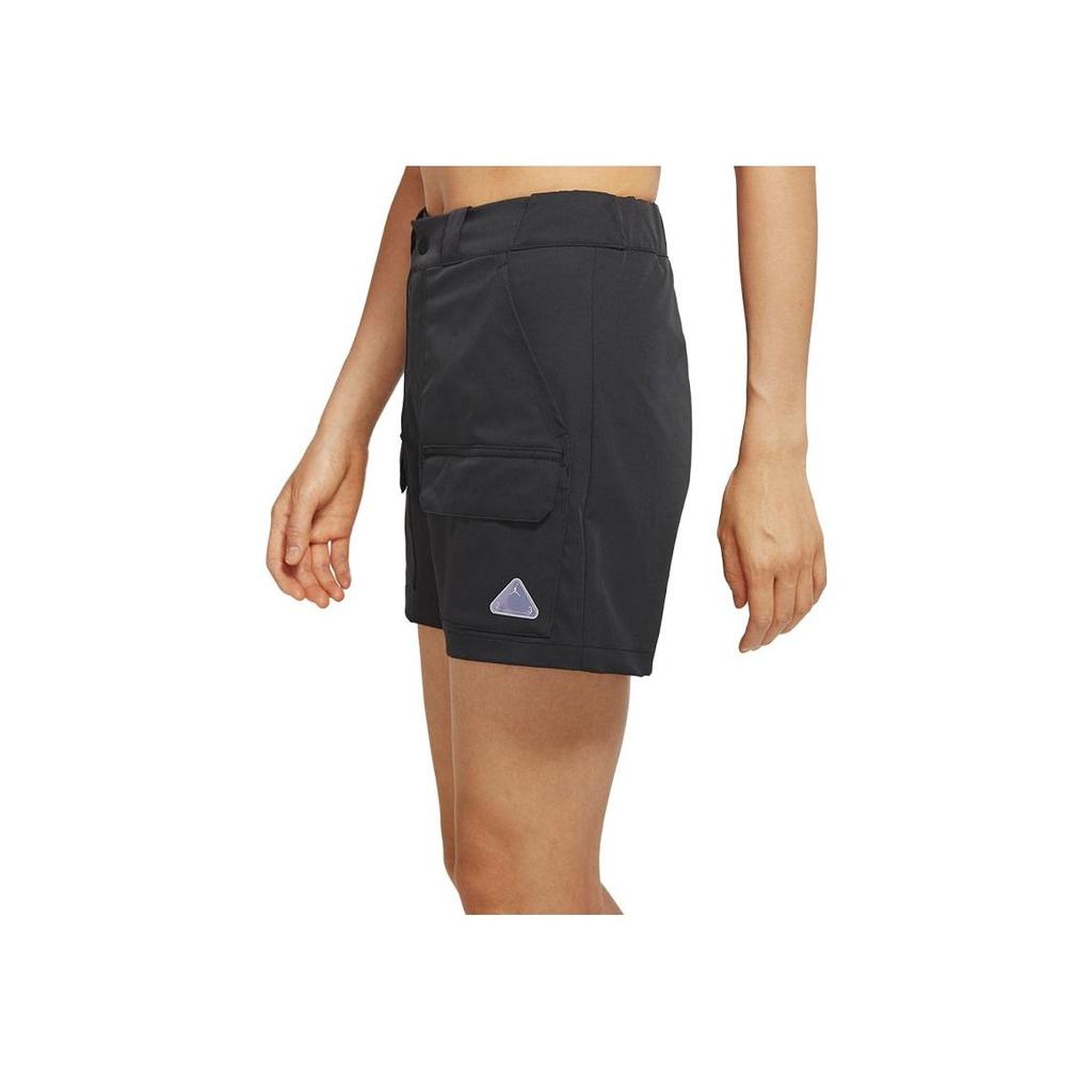 Jordan Elastic Mid-Waist Straight Shorts With Logo Women Bottoms Black DQ4546-010