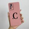 Case for Infinix Zero X Neo ZERO X Pro Phone Case Cute Initial Letters Square Liquid Silicone Shockproof Back Bumper Shell Cover