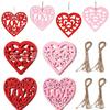 Valentine'S Day Hollow Love Wood Chips Diy Wedding Decoration Colorful Wood Chips Heart-Shaped Pendant