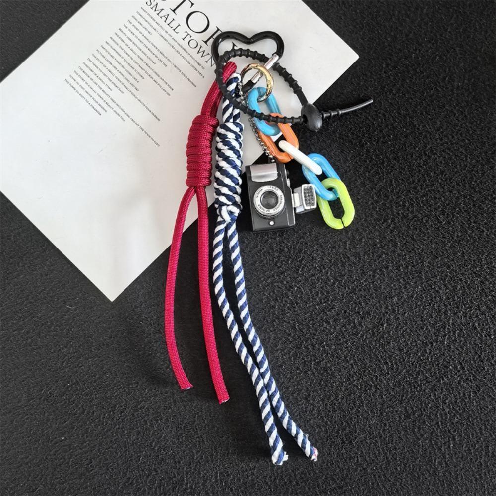Miniature Love Hanging Buckle Colorful Camera Pendant Cute Nylon Rope Bag Pendant  Car Key Pendant