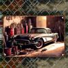 Vintage Car Metal Poster Wall Art for Garage Home Decor