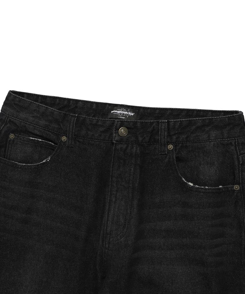 NICEGHOSTCLUB Side Check Panel Bootscut Jeans_Black(Ng2Efud115A)