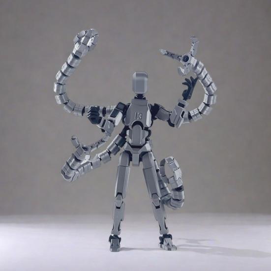 3D Printed Robot Action Figure with Accessories Movable Joints Robot Model Toy