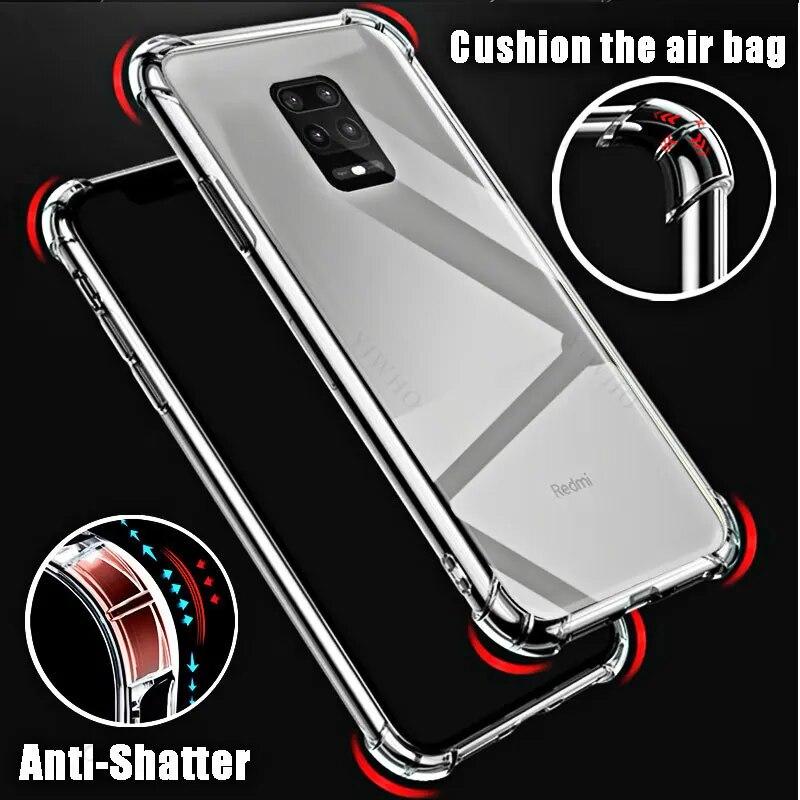 For Xiaomi Redmi Note 9S Soft Silicone Shockproof Clear Case TPU HD Transparent Covers Shell for Redmi Note 9 S 6.67" M2003J6A1G