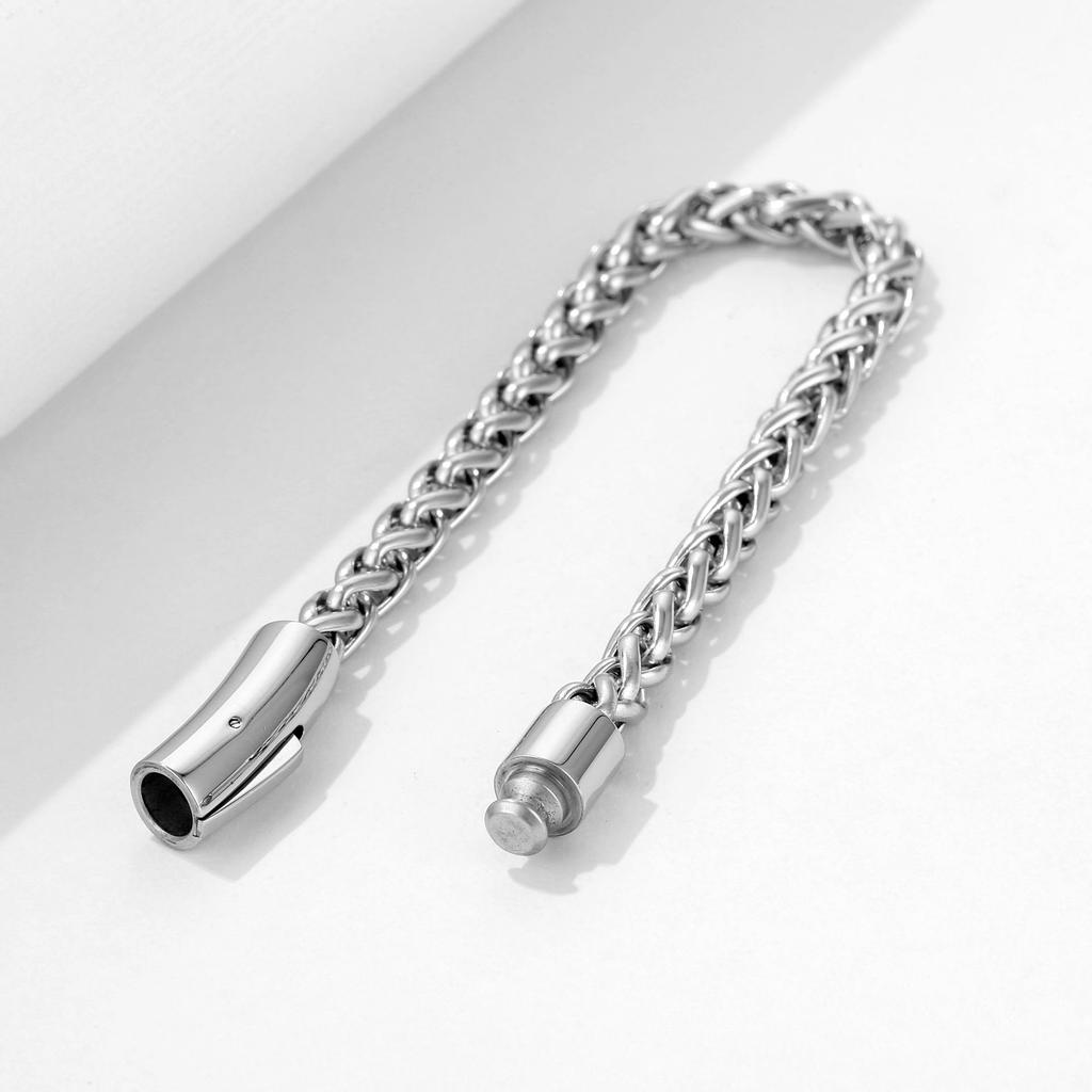 Men's 6MM Stainless Steel Bracelet Flower Basket Chain Hip Hop Titanium Steel Keel Chain Snap Jewelry