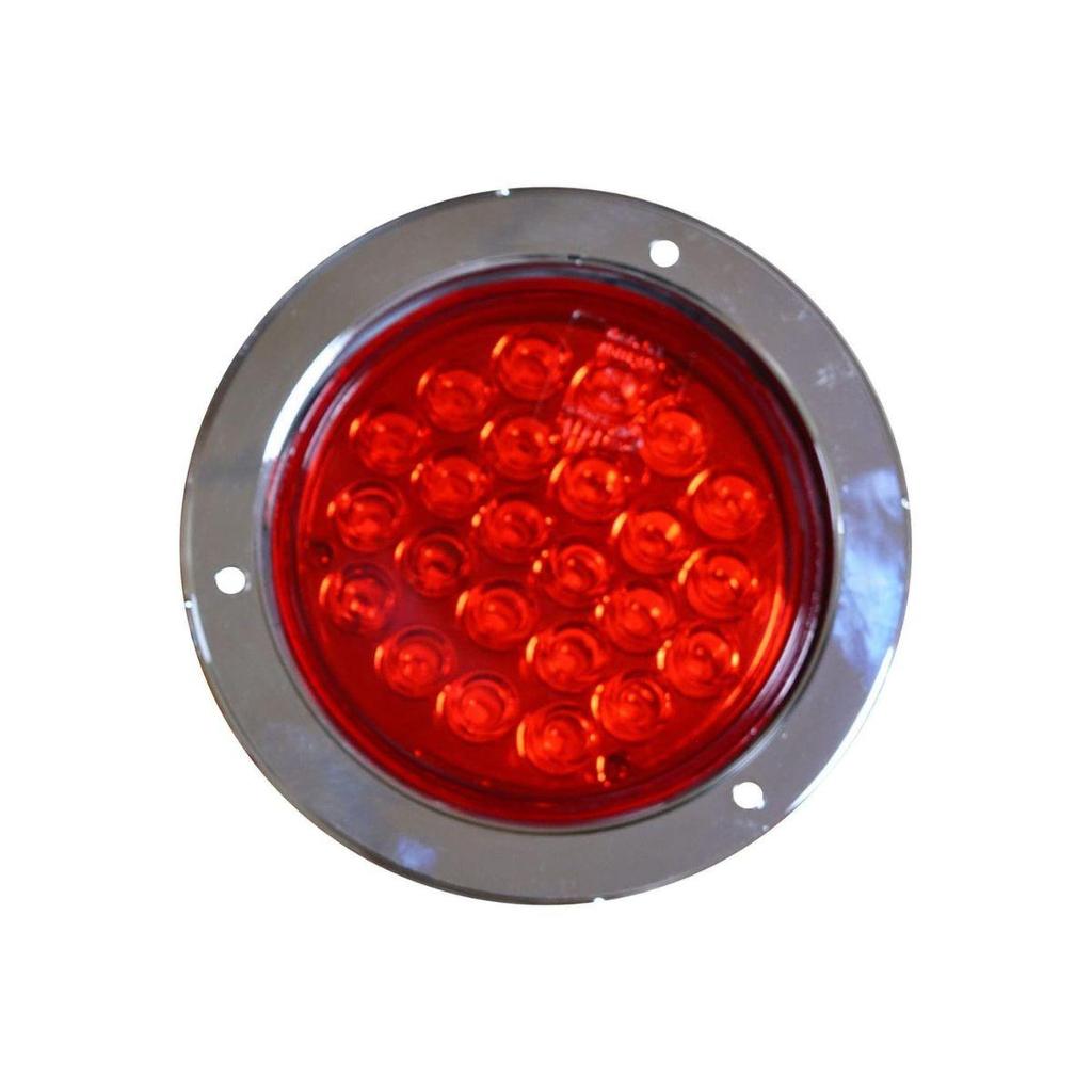 Apsmotiv 4" Round Red LED Tail Light – Stop, Turn & Brake Light with Red Flange Mount, Waterproof 12V DC Trailer Light for RV, Trucks