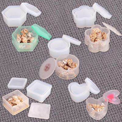 Molde de silicona para contenedor de resina epoxi, molde para hacer cajas de almacenamiento de joyas, manualidades