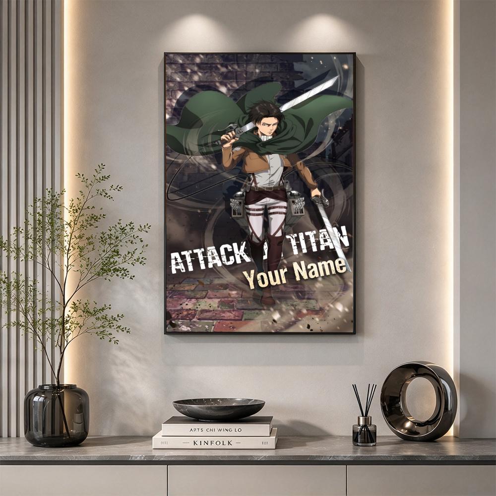 Attack Titan Customize Your Name Diamond Painting Round Diamond Rhinestones Mosaic Diamond Embroidery Wall Paintings Rhinestones Gift Frameless