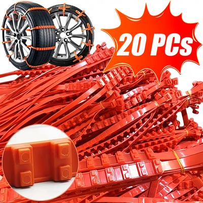 10/20 Pièces Chaînes à Neige Antidérapantes pour Pneus de Voiture Hiver Extérieur Chaînes pour Roues de Pneus de Voiture Urgence Double Rainures Antidérapantes Accessoires de Voiture