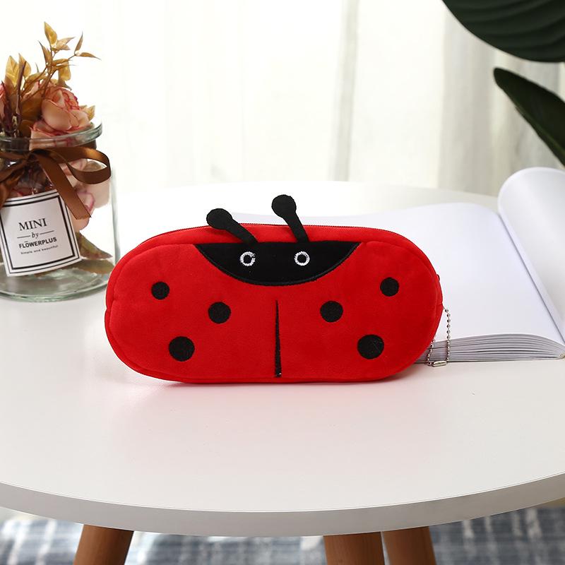 Korean Style Cartoon Plush Pencil Case & Coin Purse for Students