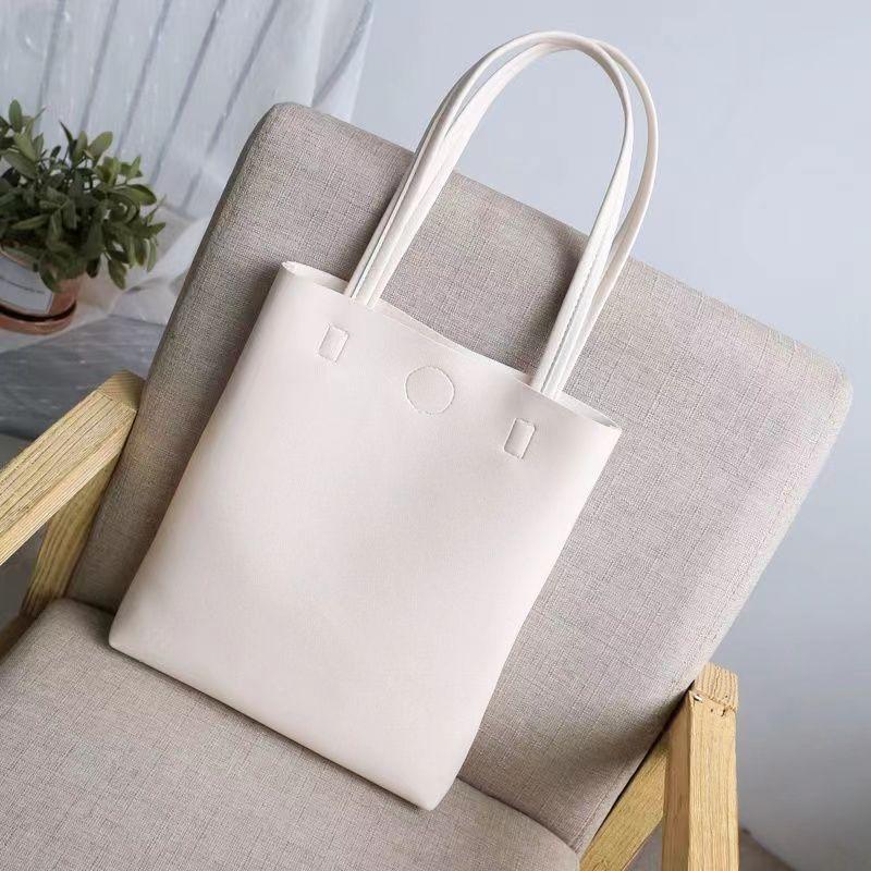 Korean Simple Solid Color Shoulder Bag Large Capacity Commuter Tote Bags Ladies PU Leather Handbags For Women Gifts