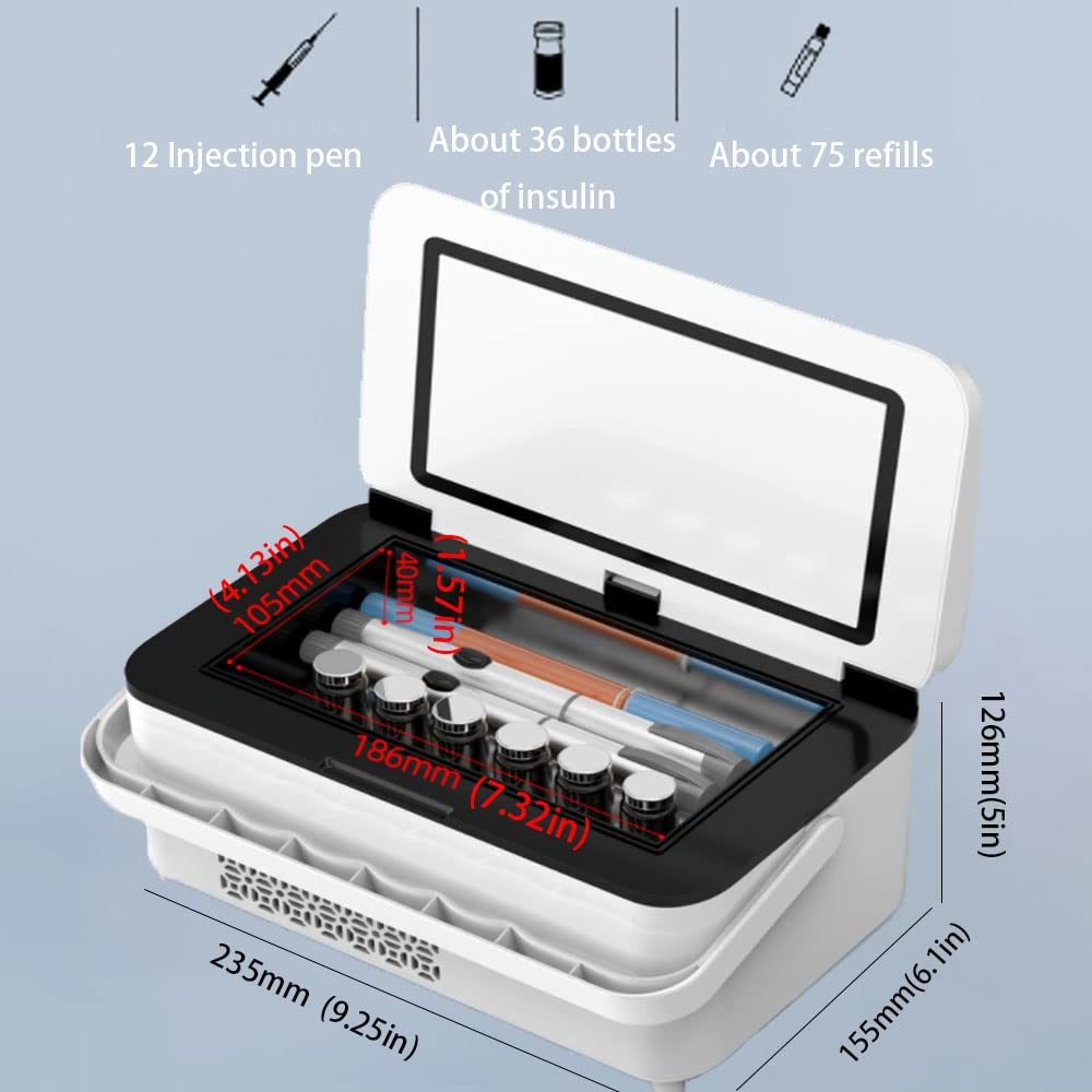 Insulated Temperature Control Cooler Case, Smart 2-8°C Constant Cooling Portable Travel Storage Box with Intelligent Refrigeration for Personal Items