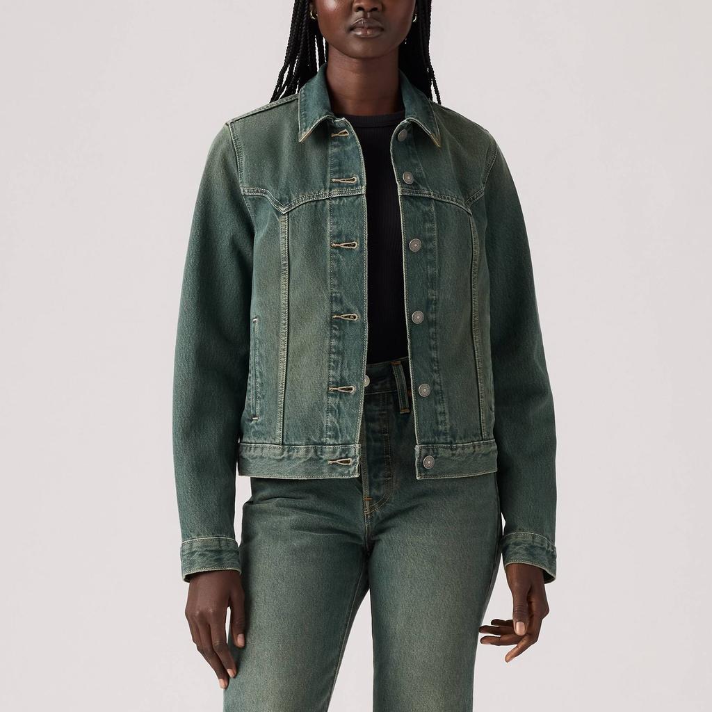 Levis Simple Versatile Casual Comfortable Single Button Long Sleeve Denim Jacket Women Jackets 004H4-0000