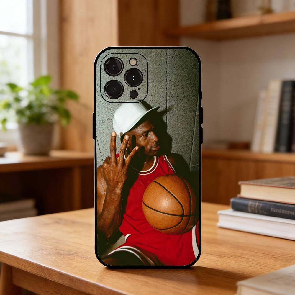 Cool and Classic J-Jordan Phone Case For iPhone17 16 15 14 13 12 11 Pro Max Plus,5G Soft Black Case