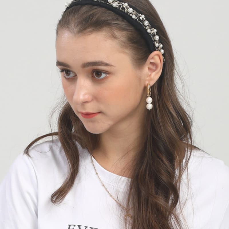 LALA Perle Ethnisches Haarband - Schwarz