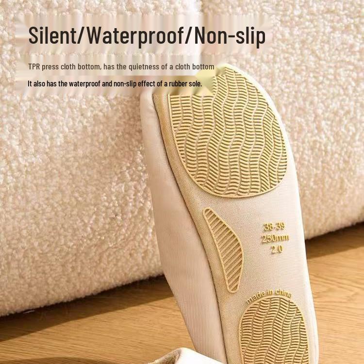 2025 Japanese-Style Silent Velvet-Lined Cotton Slippers for Men & Women: Non-Slip, Soft Sole, Ideal for Wood Floors