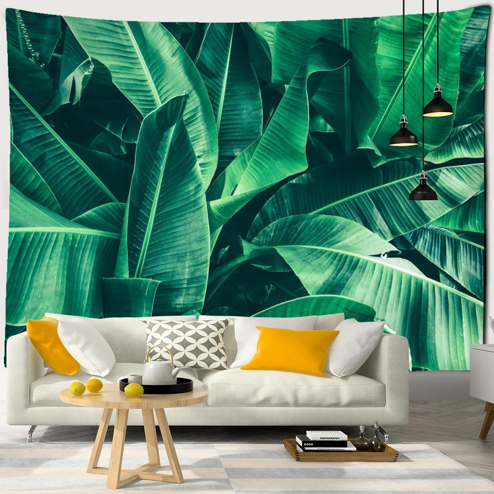 Palm Tree Leaf Tapestry Wall Hanging Tropical Plant Bohemian Style Witchcraft Hippie Natural Scenery Home Decor