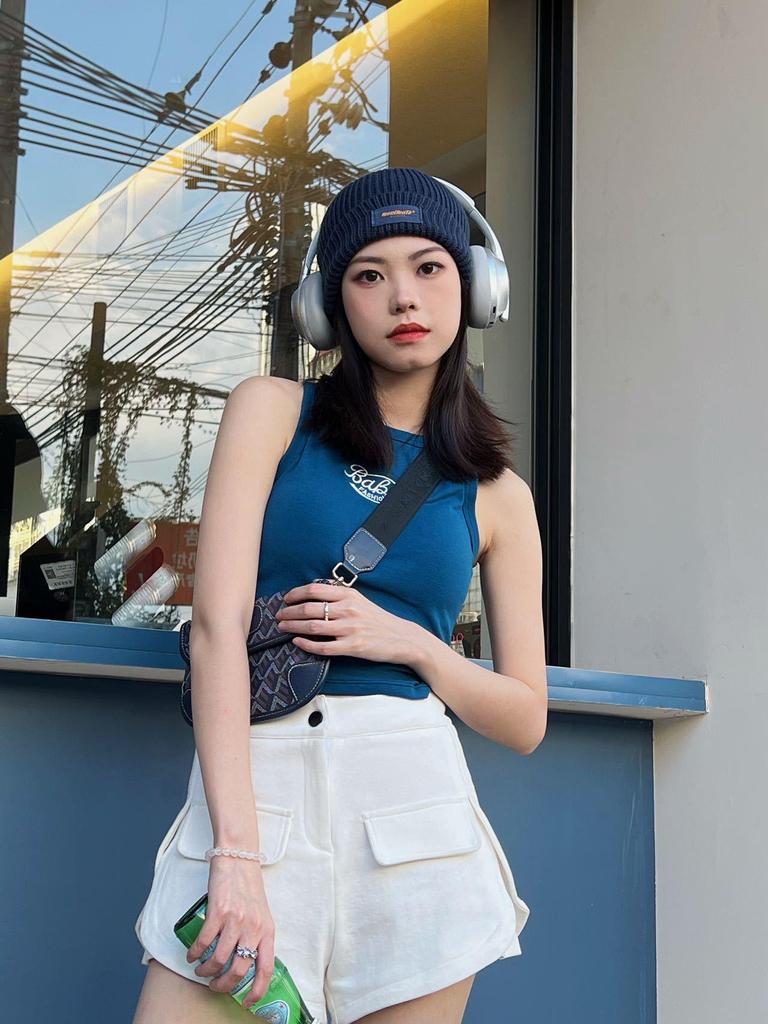 Jennie Fashion Vielseitiges Sportliches Weißes Buchstaben Camisole Tanktop für Damen